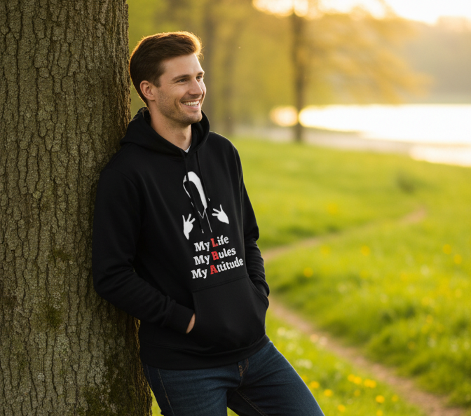 My Life My Rules My Attitude Hoodie | Premium Black Oversized Streetwear | Gujulondon