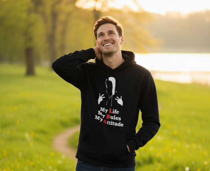 My Life My Rules My Attitude Hoodie | Premium Black Oversized Streetwear | Gujulondon