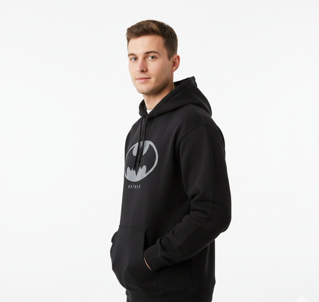 Official Batman Logo Hoodie | Premium Black DC Comics Merchandise Sweatshirt | Gujulondon