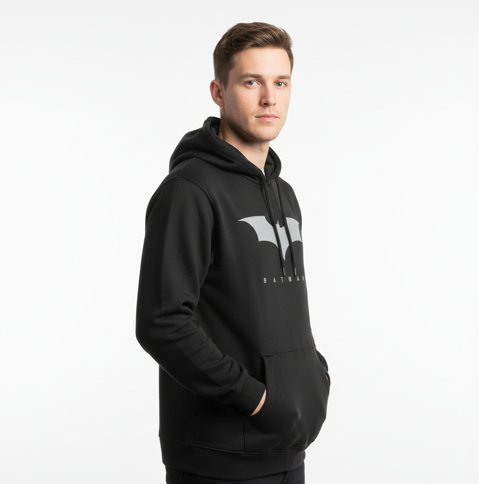 Official Batman Logo Hoodie | Premium Black DC Comics Merchandise Sweatshirt | Gujulondon