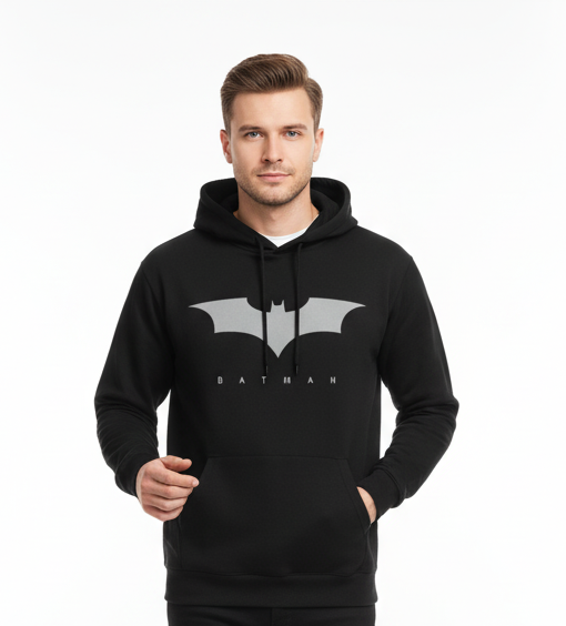 Official Batman Logo Hoodie | Premium Black DC Comics Merchandise Sweatshirt | Gujulondon