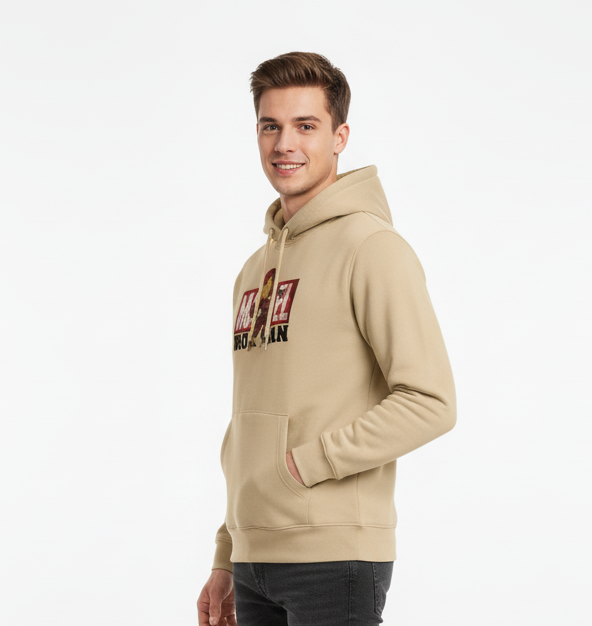 Iron Man Arc Reactor Hoodie | Premium Beige Marvel Comics Apparel Sweatshirt |Gujulondon